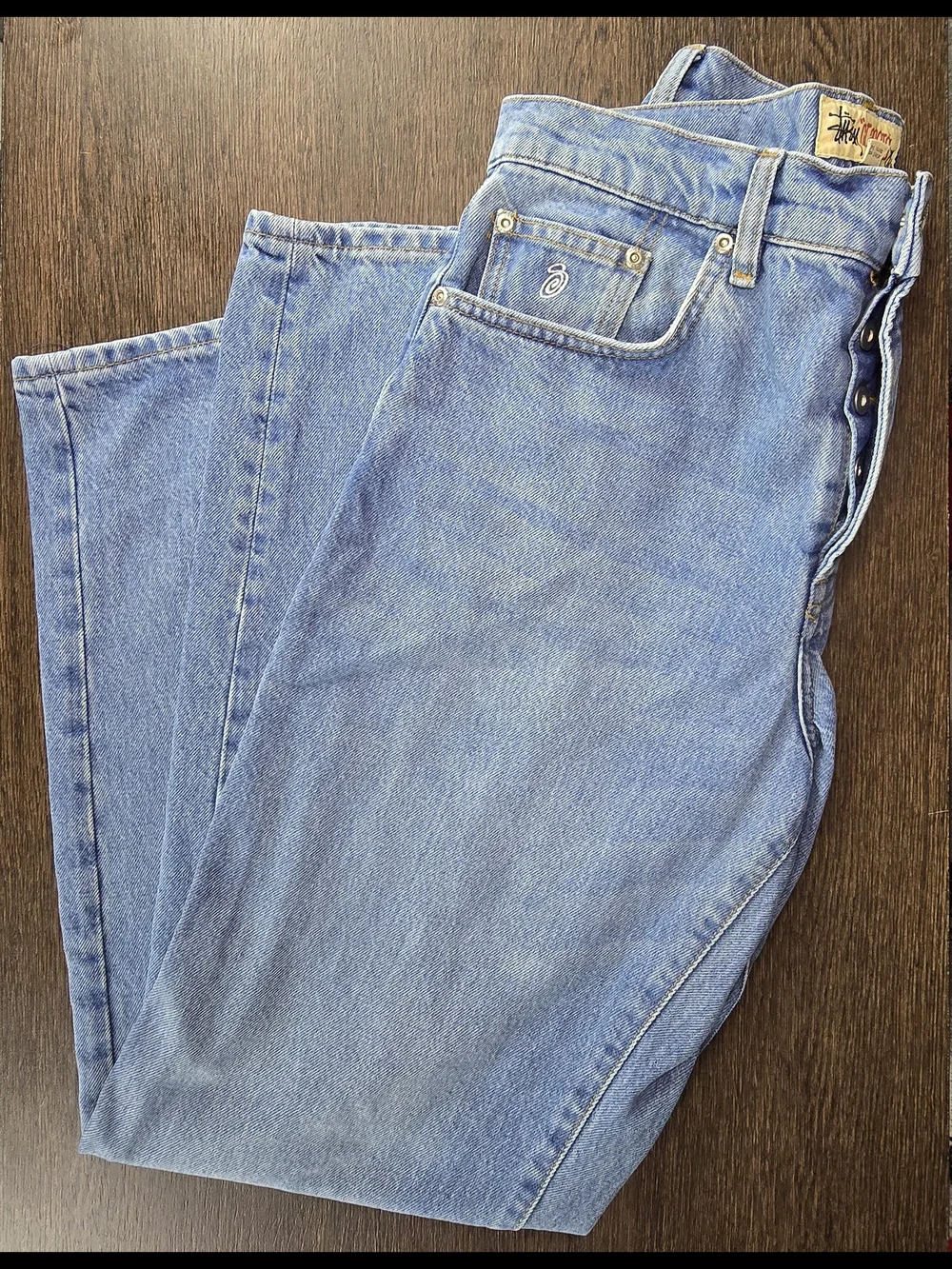 Stussy Classic Fit Jeans Light Wash Blue Men 30x30